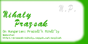 mihaly prazsak business card